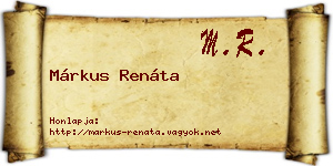 Márkus Renáta névjegykártya